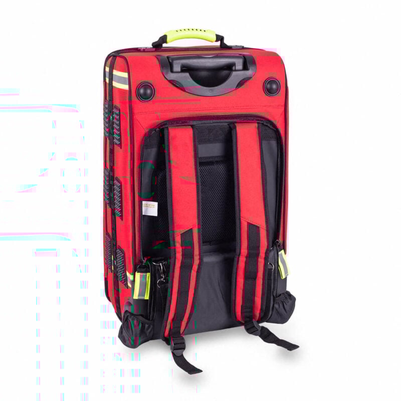 Akutväska med vagn (Röd) Backpack med ryggsäcksremmar