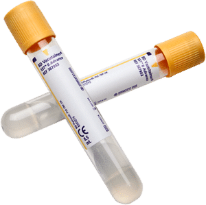 Vacutainer Vakuumrör Plast, Guldgul Serum