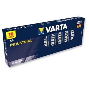 Paket med 10 stycken Alkaliska Batterier AA Varta Industriella.