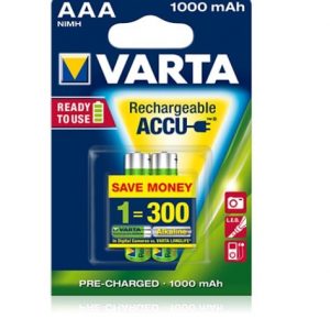 Varta Batterier Uppladdningsbara 1000 mAh AAA 2st