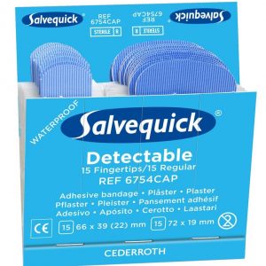 Salvequick Blå Detectable Fingertip/Regular Plåster